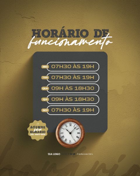 SOCIAL MEDIA - BARBEIRO - HORÁRIO DE FUNCIONAMENTO