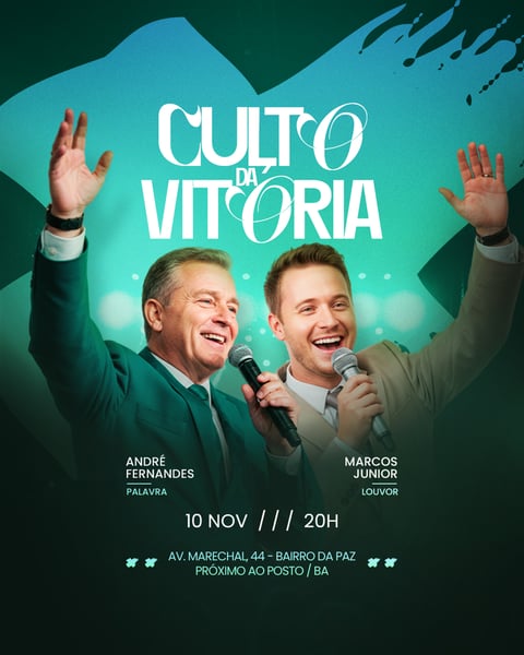 FLYER GOSPEL CULTO DOMINGO DE LOUVOR E ADORAÇÃO IGREJA SOCIAL MEDIA PSD EDITÁVEL