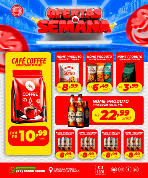 ENCARTE OFERTAS DA SEMANA SUPERMERCADO REDES SOCIAIS