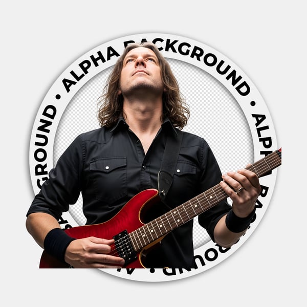 GUITARRISTA DE BANDA DE ROCK JAQUETA PRETA E GUITARRA 03