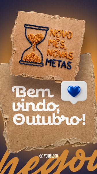 BEM VINDO OUTUBRO METAS SOCIAL MEDIA FLYER PSD EDITÁVEL STORY