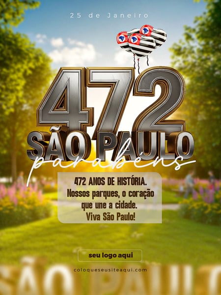 Flyer ANIVERSÁRIO DE SP 472 ANOS 