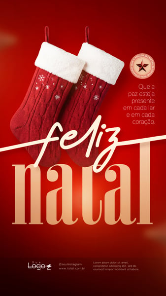 FELIZ NATAL MEIAS NATALINAS SOCIAL MEDIA FLYER PSD EDITÁVEL STORY