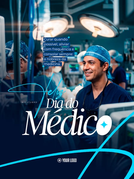 DIA DO MÉDICO CIRURGIÃO HOSPITAL SOCIAL MEDIA FLYER PSD EDITÁVEL