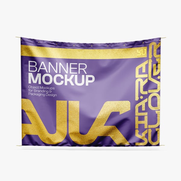 MOCKUP DE BANNER SUSPENSO EM PSD EDITÁVEL