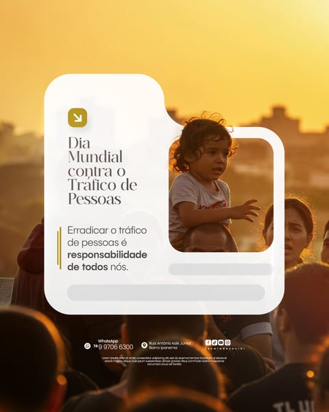 30 DE JULHO - DIA MUNDIAL CONTRA O TRÁFICO DE PESSOAS - FLYER SOCIAL MEDIA PSD EDITÁVEL