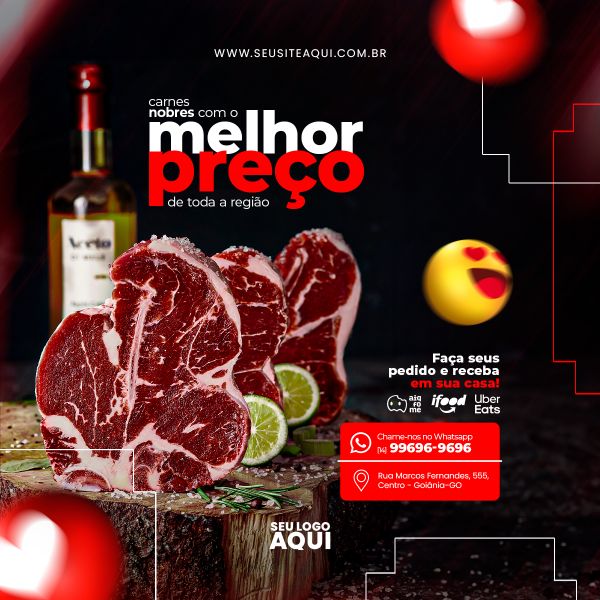 FEED QUADRADO - AÇOUGUE | CARNE | CHURRASCO | SOCIAL MEDIA | PSD EDITÁVEL