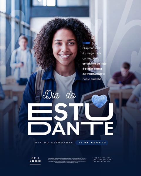 DIA DO ESTUDANTE 11 DE AGOSTO SOCIAL MEDIA PSD EDITÁVEL