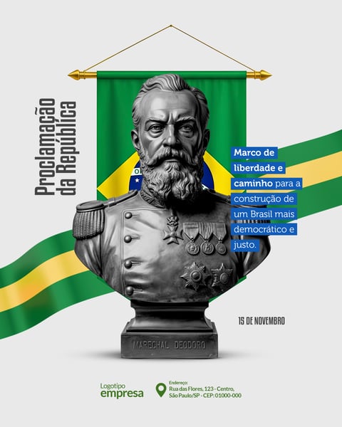 Dia da Proclamação da República do Brasil 15 de Novembro Social Media PSD Editável