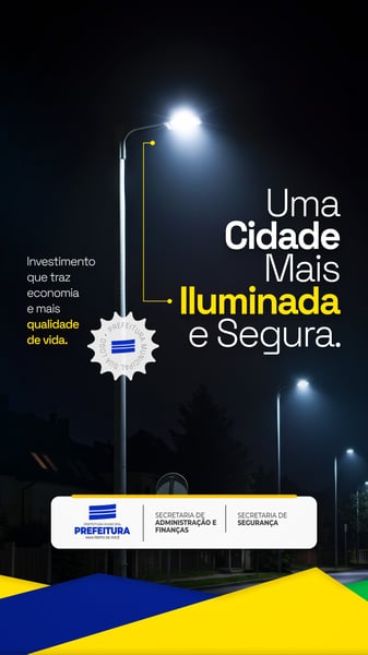 ILUMINAÇÃO PÚBLICA PREFEITURA MUNICIPAL SOCIAL MEDIA PSD EDITÁVEL