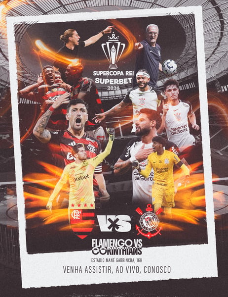 FLAMENGO E CORINTHIANS SUPERCOPA DO BRASIL FYER PSD EDITÁVEL