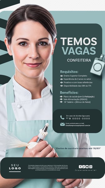 Recrutamento Emprego Temos Vagas Abertas Contratação Story Social Media PSD Editável 6