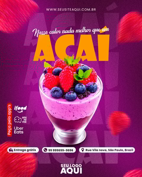 POST FEED - AÇAÍTERIA - NESSE CALOR NADA MELHOR QUE UM AÇAÍ