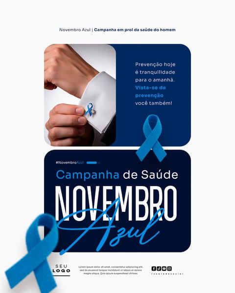 NOVEMBRO AZUL MÊS DE COMBATE AO CÂNCER DE PRÓSTATA CAMPANHA MUNDIAL DE SAÚDE SOCIAL MEDIA PSD EDITÁVEL 6