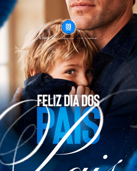 FELIZ DIA DOS PAIS AGOSTO SOCIAL MEDIA PSD EDITÁVEL 1