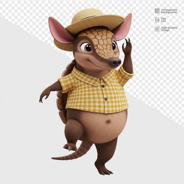 MASCOTE 3D TATU CAIPIRA 10