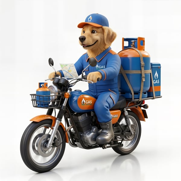 MASCOTE DELIVERY ENTREGANDO O BOTIJÃO DE GÁS 1