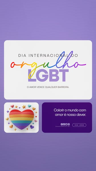 DIA INTERNACIONAL DO ORGULHO LGBT SOCIAL MEDIA PSD EDITÁVEL