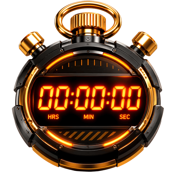 CRONÔMETRO FUTURISTA PRETO E DOURADO