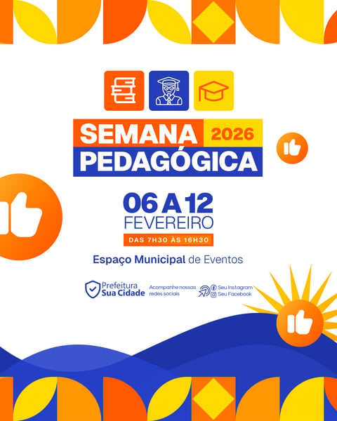SOCIAL MEDIA SEMANA PEDAGÓGICA PREFEITURA EDUCAÇÃO MUNICIPAL