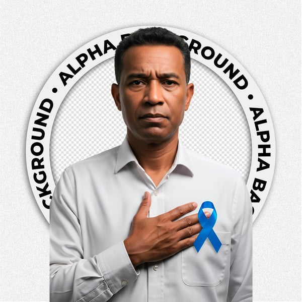 HOMEM NEGRO COM UMA FITA AZUL DE NOVEMBRO AZUL 2