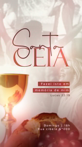 FLYER GOSPEL SANTA CEIA STORY PSD EDITAVEL