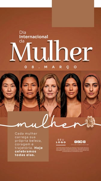 DIA INTERNACIONAL DA MULHER 08 DE MARÇO STORY SOCIAL MEDIA PSD EDITÁVEL 5