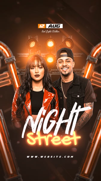 FLYER TEMPLATE NIGHT STREET PARA STORIES PSD TEMPLATE