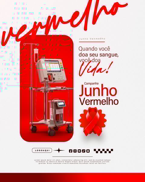 JUNHO VERMELHO CAMPANHA DE DOAÇÃO DE SANGUE CAMPANHA DE SAÚDE SOCIAL MEDIA FEED