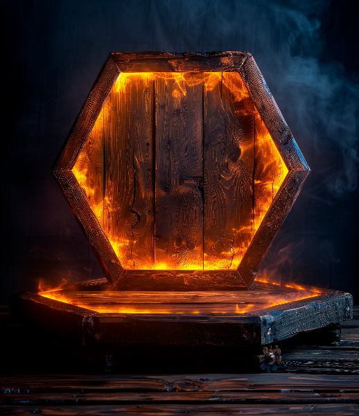 ESCUDO DE MADEIRA - COM FOGO