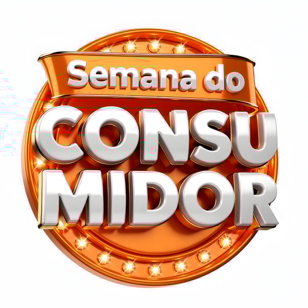 SELO 3D SEMANA DO CONSUMIDOR AZUL COM LAÇO DOURADO 04