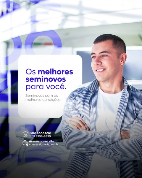 CONCESSIONÁRIA SEMINOVOS SOCIAL MEDIA FEED PSD EDITÁVEL