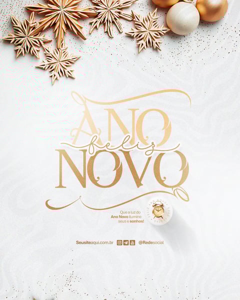 FELIZ ANO NOVO REVEILLON BOAS FESTAS SOCIAL MEDIA PSD EDITÁVEL