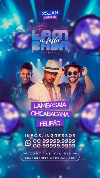 FLYER EVENTO LAMBADA A FESTA STORY