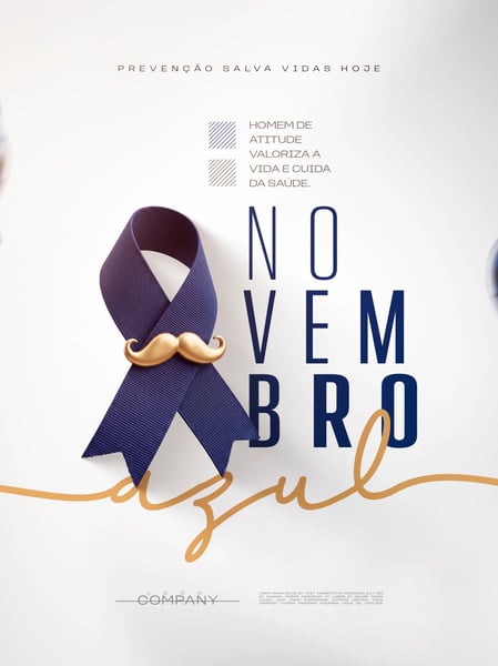 NOVEMBRO AZUL CAMPANHA DE SAÚDE DO HOMEM SOCIAL MEDIA FLYER PSD EDITÁVEL