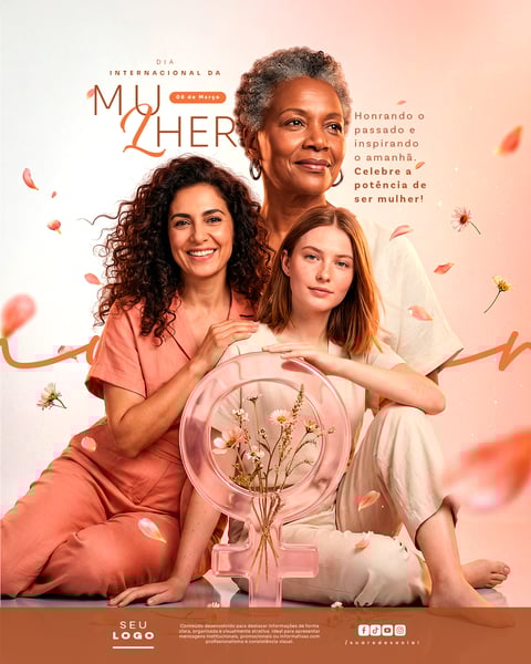 DIA INTERNACIONAL DA MULHER 08 DE MARÇO SOCIAL MEDIA PSD EDITÁVEL 8
