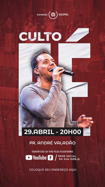 EVENTO GOSPEL IGREJA CULTO FÉ STORIES