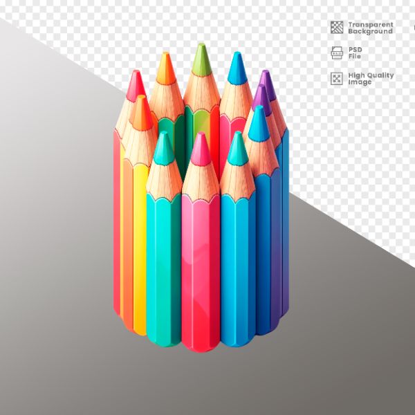 ELEMENTO PARA COMPOSIÇÃO LÁPIS COLORIDO DE ESCOLA