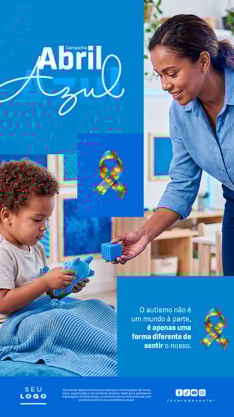 ABRIL AZUL MÊS MUNDIAL DE CONSCIENTIZAÇÃO SOBRE O TRANSTORNO DO ESPECTRO AUTISTA TEA STORY SOCIAL MEDIA PSD EDITÁVEL 3