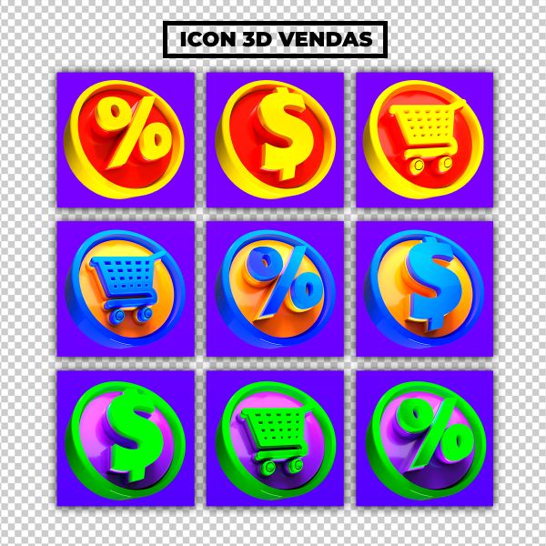 PACOTE DE ÍCONES VENDAS 3D
