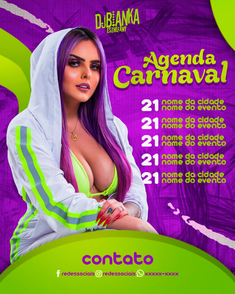 FLYER ARTISTA AGENDA DE SHOWS CARNAVAL FEED