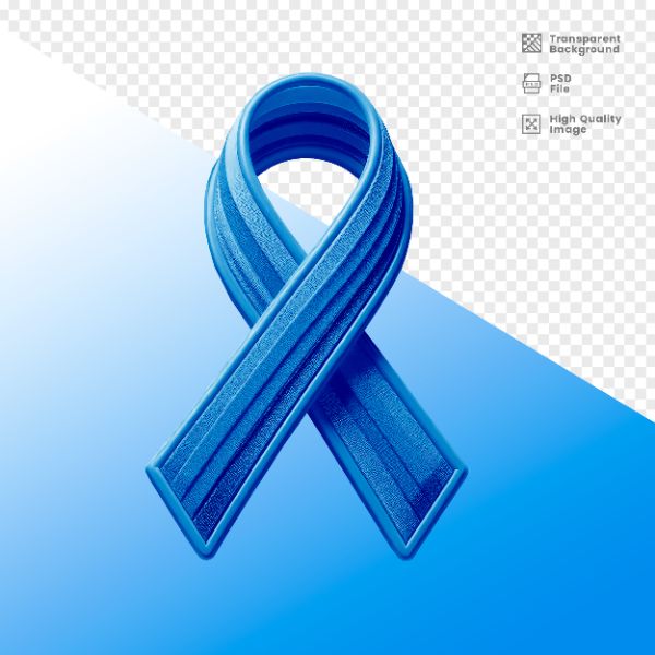 ELEMENTO 3D PARA COMPOSIÇÃO FITA AZUL LUTA CONTRA O CÂNCER