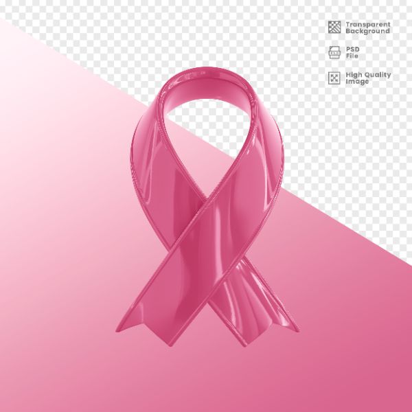 ELEMENTO 3D PARA COMPOSIÇÃO FITA ROSA LUTA CONTRA O CÂNCER