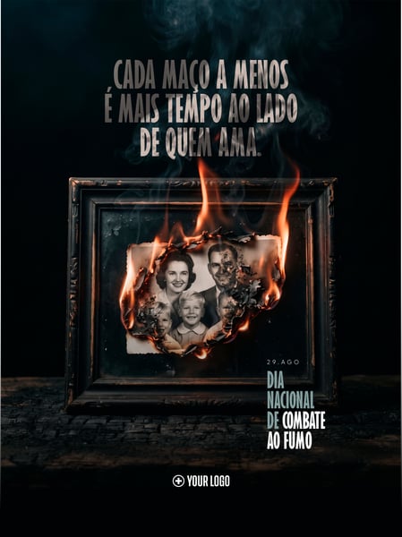 DIA NACIONAL DE COMBATE AO FUMO SOCIAL MEDIA FLYER PSD EDITÁVEL