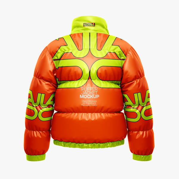 MOCKUP DE JAQUETA PUFFER PARA MODA EM PSD EDITÁVEL