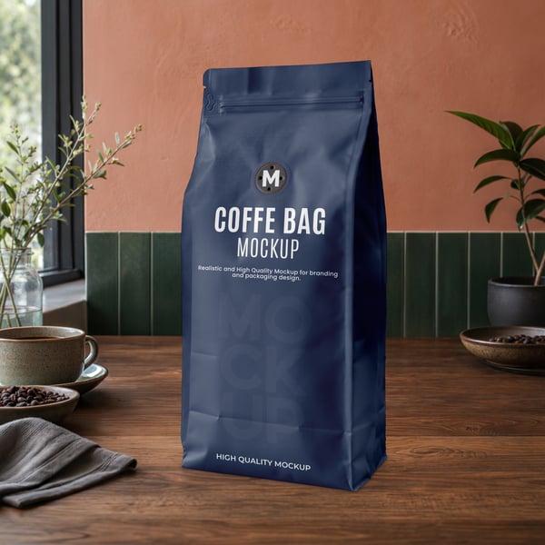 SACO DE CAFÉ PSD EDITÁVEL MOCKUP