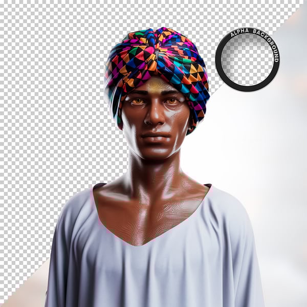HOMEM NEGRO AFRO ELEMENTO PSD PNG