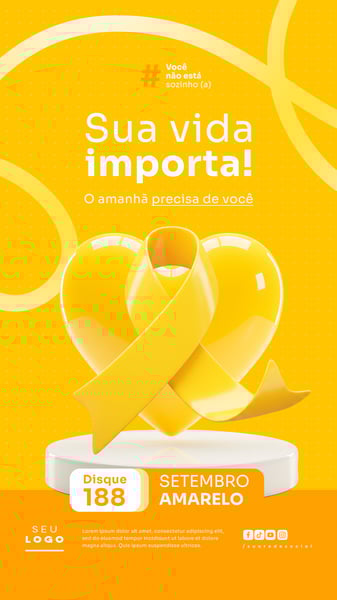 SETEMBRO AMARELO CAMPANHA DE PREVENÇÃO AO SUICÍDIO SOCIAL MEDIA PSD EDITÁVEL STORY 3