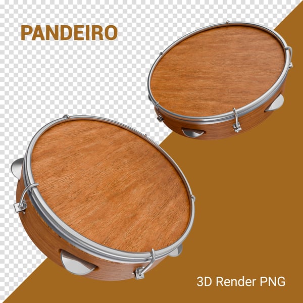 QQA PANDEIRO 3D RENDER PNG PARA COMPOSIÇÃO (10)