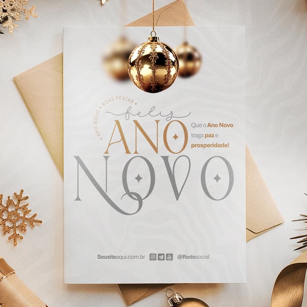 FELIZ ANO NOVO REVEILLON BOAS FESTAS SOCIAL MEDIA PSD EDITÁVEL